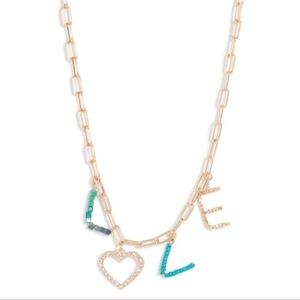 BP Pave Love Necklace in Gold Multi
